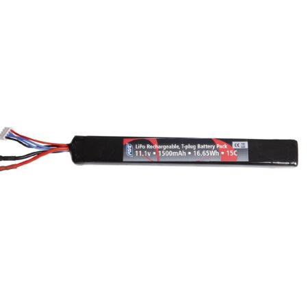 ASG 11.1v 1500mAh 15C Single Stick T-Plug Li-Po Pil