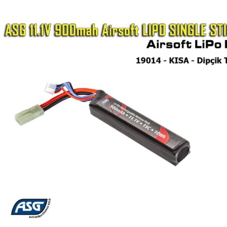 ASG 11.1v 900mAh 15C Kısa Single Stick Mini Tamiya Li-Po Pil