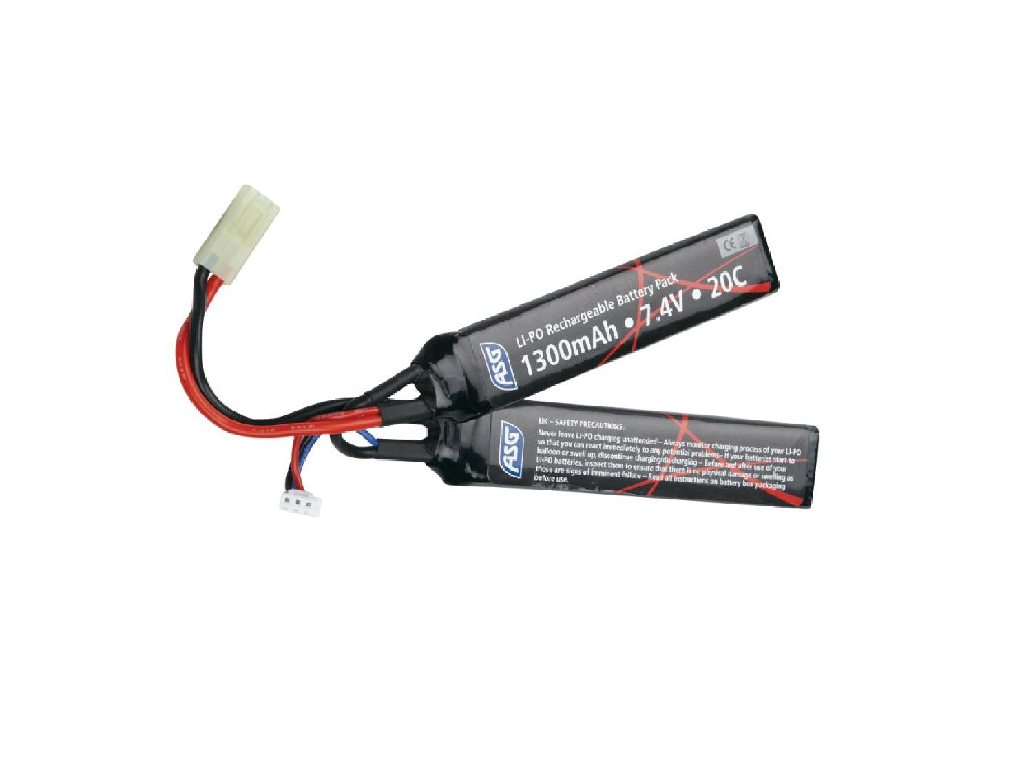 ASG 7.4v 1300mAh 25C Gen2 İki Yaprak Mini Tamiya Li-Po Pil