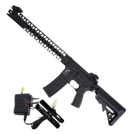 Delta Armory AR15 LA 16.2" BRAVO Siyah AEG Airsoft Tüfek / Pil Şarj Setli