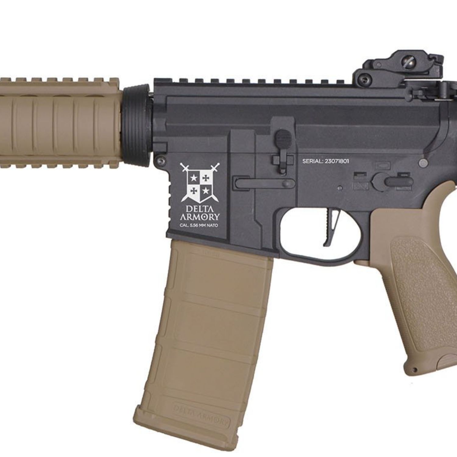Delta Armory AR15 RIS BRAVO Half Tan AEG Airsoft Tüfek / Pil Şarj Setli - Görsel 3
