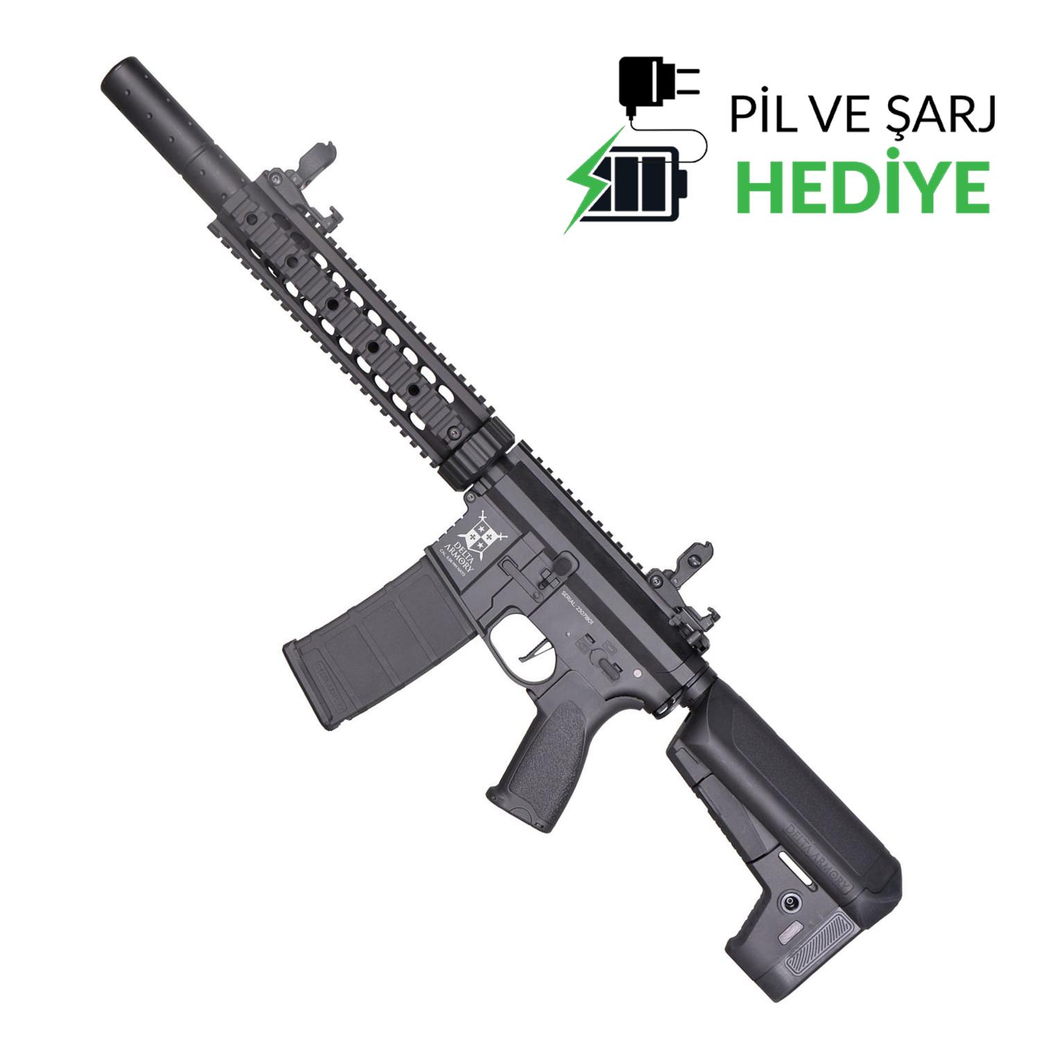 Delta Armory AR15 SilentOps 9" BRAVO Siyah AEG Airsoft Tüfek