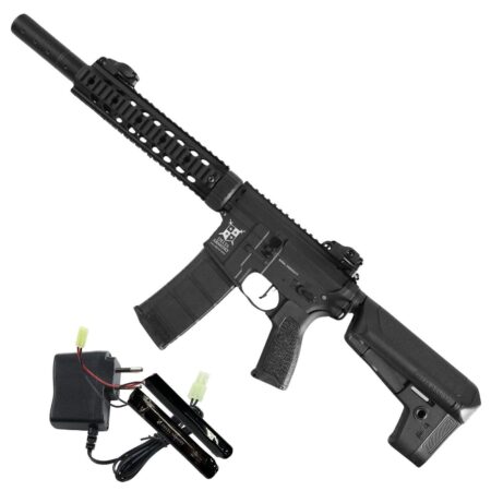 Delta Armory AR15 SilentOps 9" Charlie Siyah AEG Airsoft Tüfek / Pil Şarj Setli