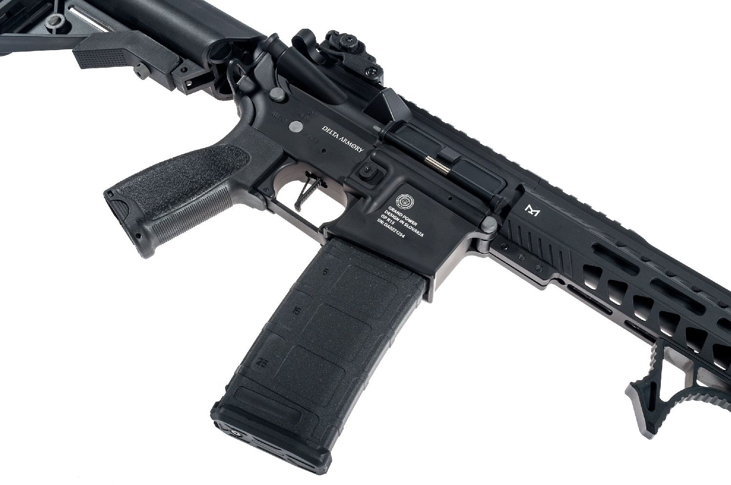 Delta Armory Grand Power AR15 13" M-Lok ALPHA Siyah AEG Airsoft Tüfek / Pil Şarj Setli - Görsel 4