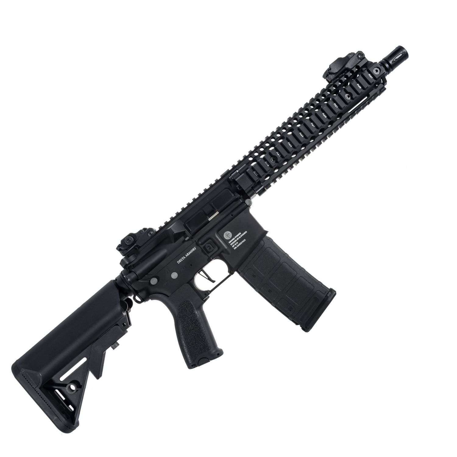 Delta Armory Grand Power AR15 MK18 ALPHA Siyah AEG Airsoft Tüfek / Pil Şarj Setli