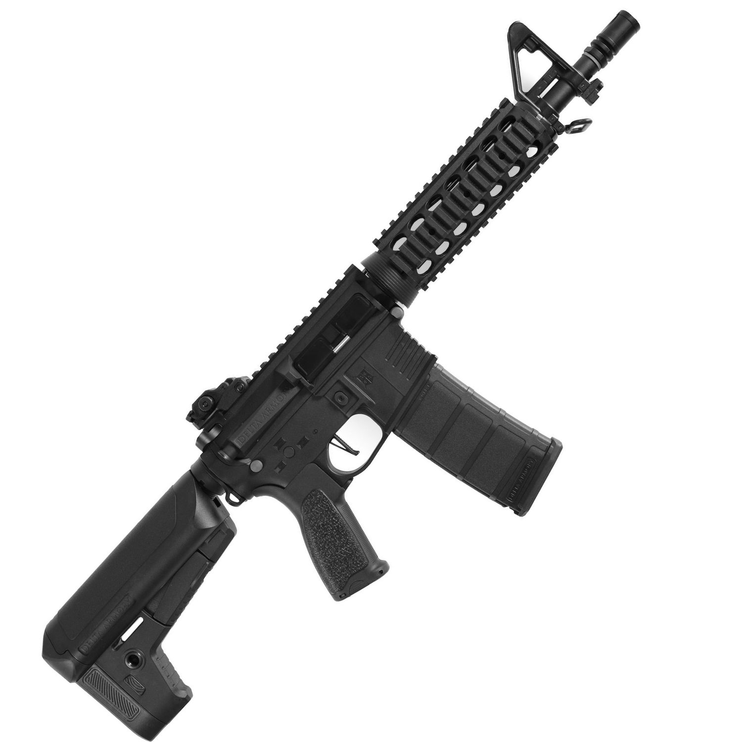 Delta Armory M4 AR15 CQB-R Charlie Siyah AEG Airsoft Tüfek Siyah / Pil Şarj Setli - Görsel 4