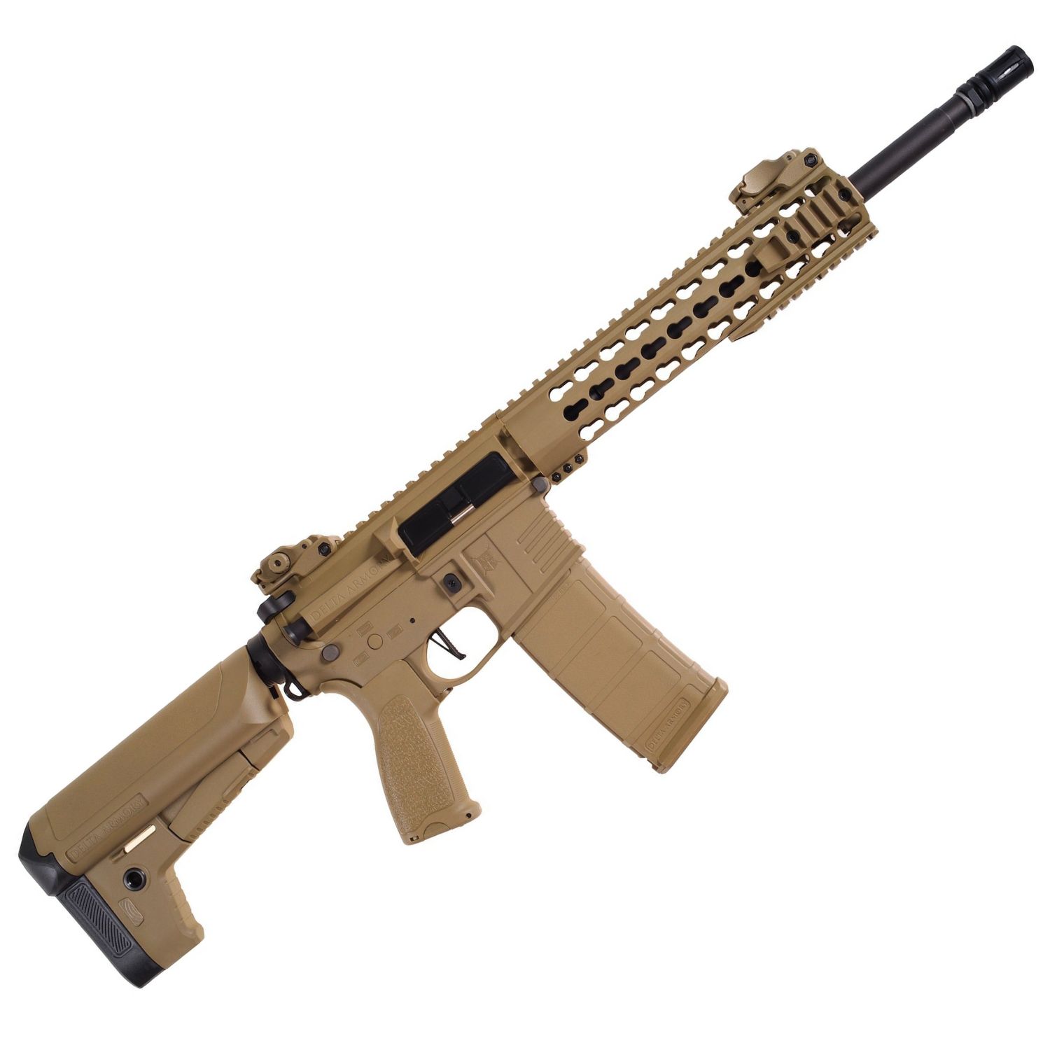 Delta Armory M4 AR15 KeyMod 10" Charlie Full Tan AEG Airsoft Tüfek / Pil Şarj Setli - Görsel 2