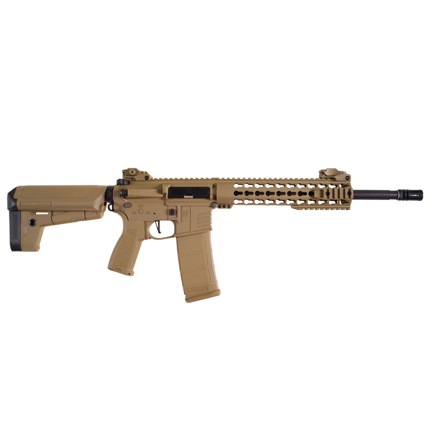 Delta Armory M4 AR15 KeyMod 10" Charlie Full Tan AEG Airsoft Tüfek / Pil Şarj Setli - Görsel 3