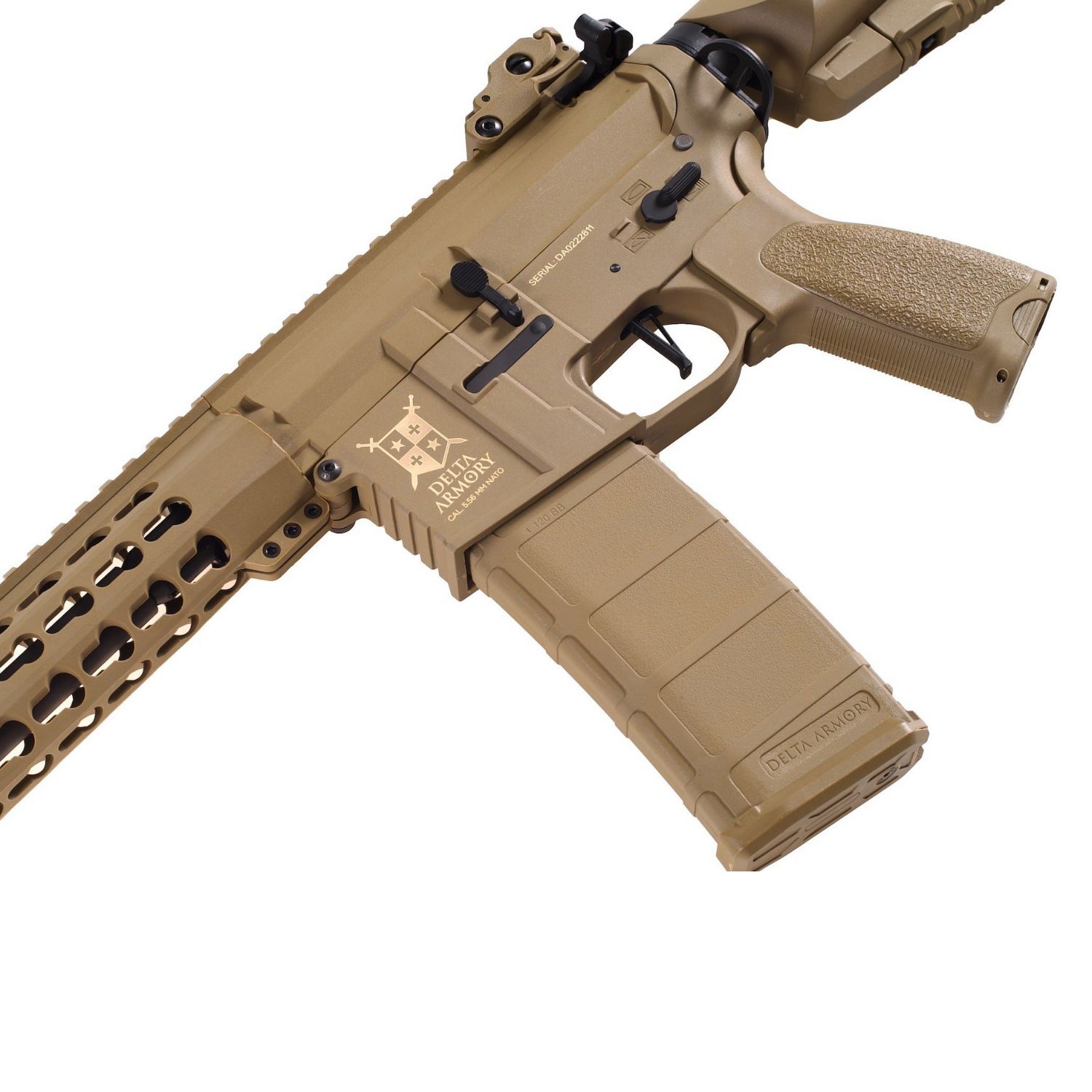 Delta Armory M4 AR15 KeyMod 10" Charlie Full Tan AEG Airsoft Tüfek / Pil Şarj Setli - Görsel 4