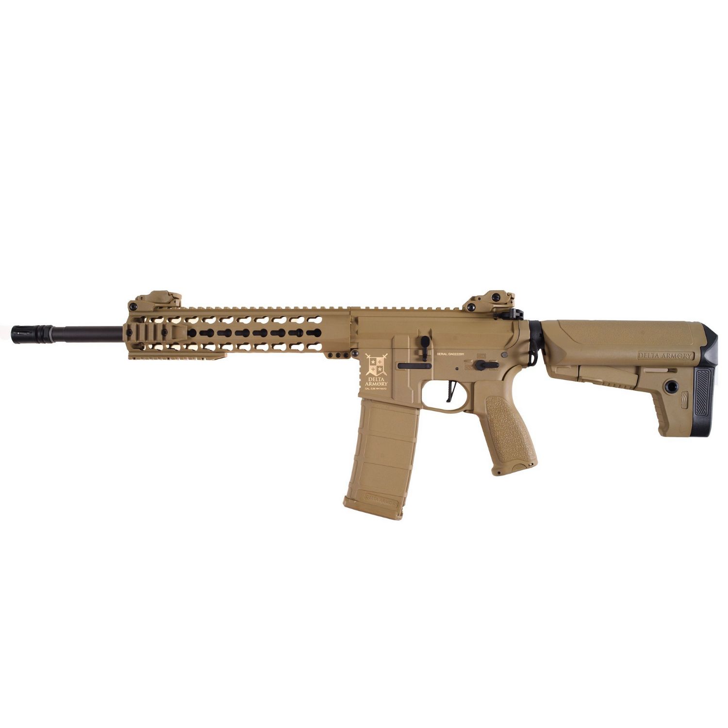 Delta Armory M4 AR15 KeyMod 10" Charlie Full Tan AEG Airsoft Tüfek / Pil Şarj Setli - Görsel 6
