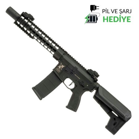 Delta Armory  M4 AR15 KeyMod 10" PREDATOR Charlie Siyah AEG Airsoft Tüfek / Pil Şarj Setli
