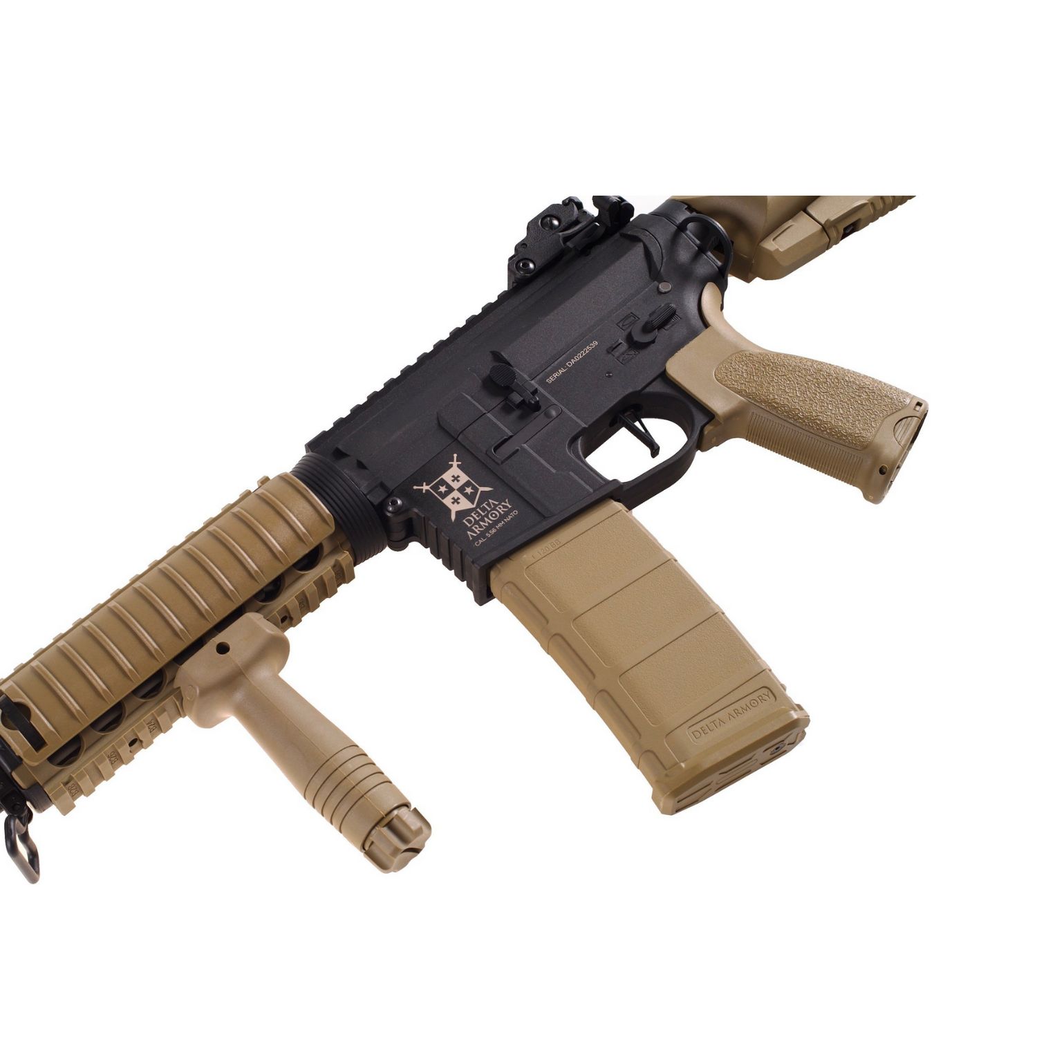 Delta Armory M4 AR15 RIS Charlie Half Tan AEG Airsoft Tüfek / Pil Şarj Setli - Görsel 5