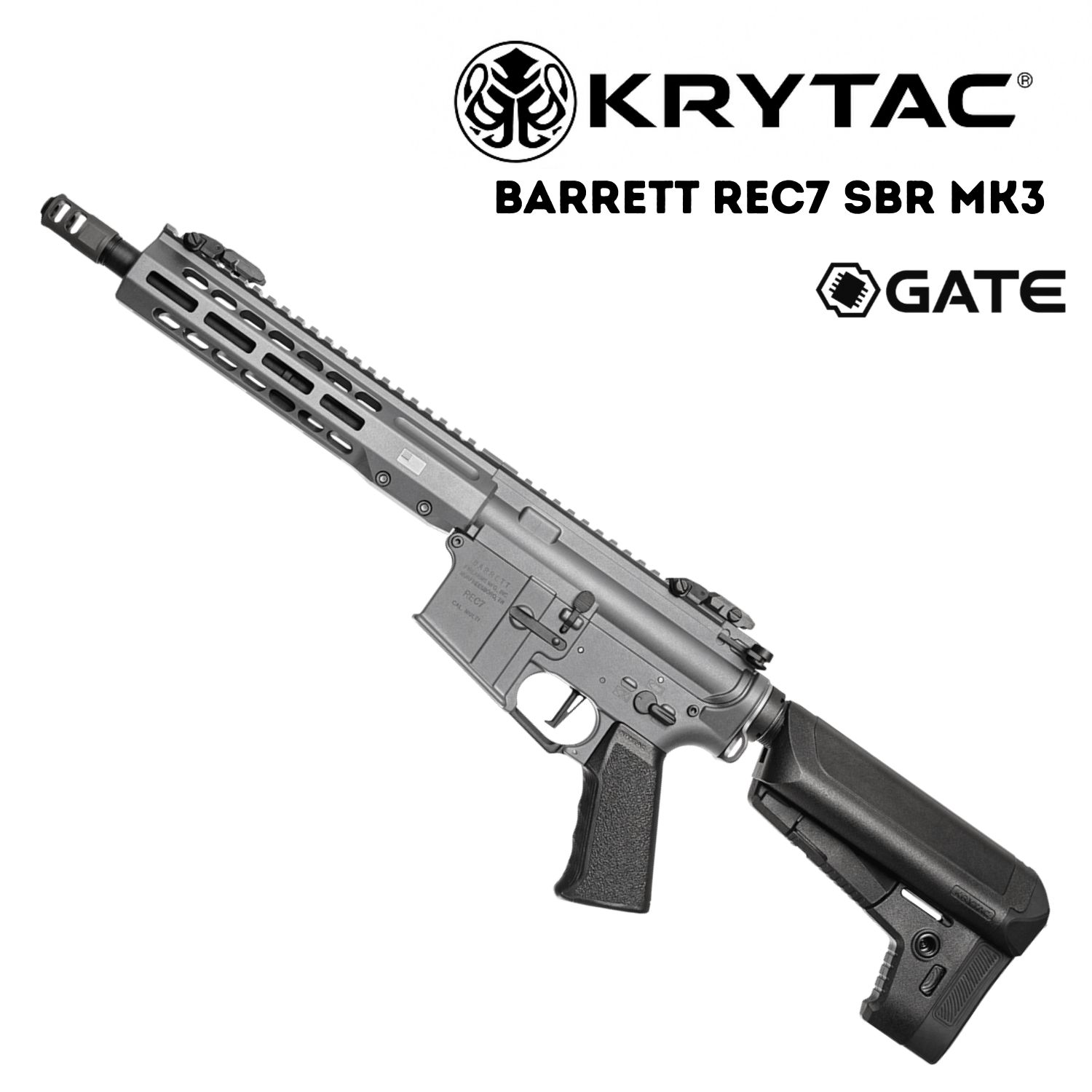 KRYTAC Barrett REC7 SBR MK3 GATE Tungsten AEG Airsoft Tüfek