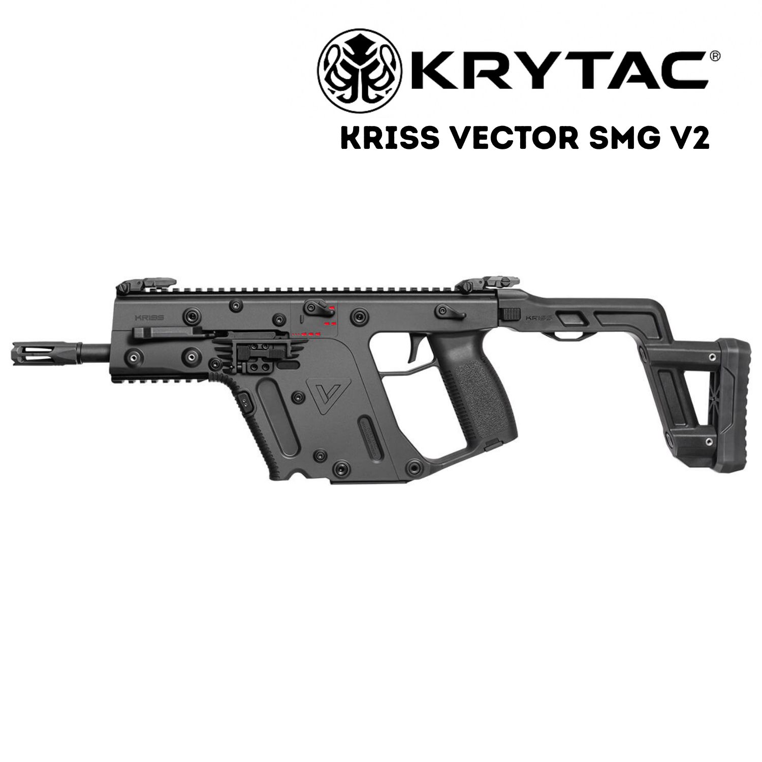 KRYTAC Kriss Vector v2 SMG Siyah Katlanır Dipçik AEG Airsoft Tüfek