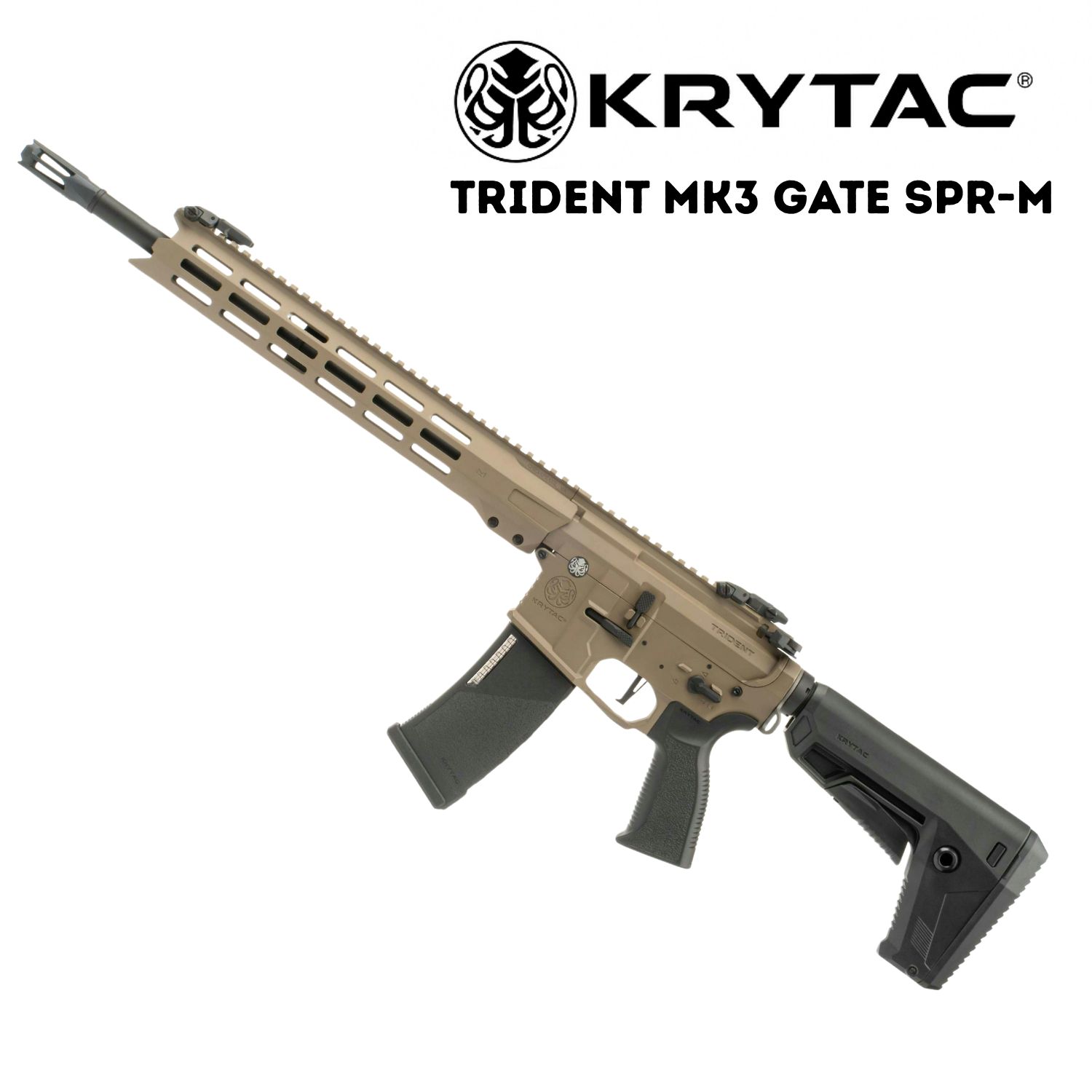 KRYTAC Trident MK3 GATE SPR-M (M-Lok) FDE Tan AEG Airsoft Tüfek