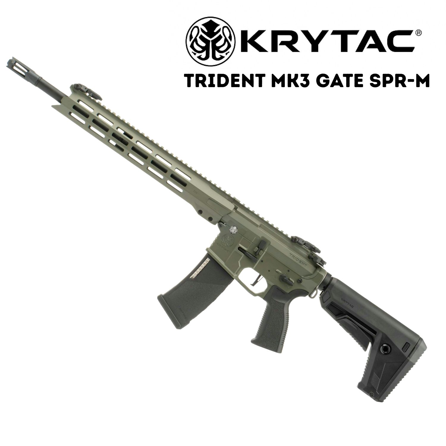 KRYTAC Trident MK3 GATE SPR-M (M-Lok) FG Haki Yeşil AEG Airsoft Tüfek