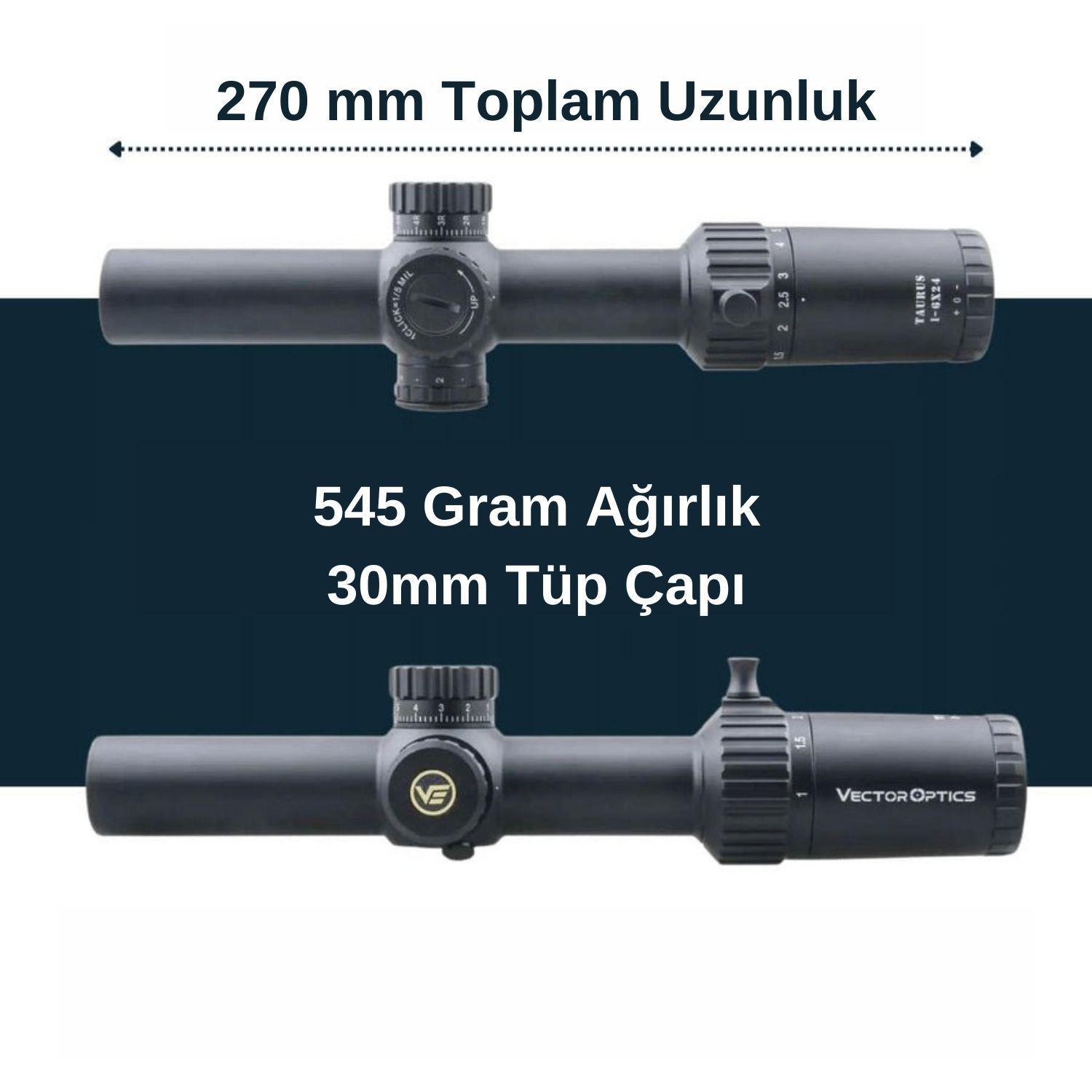 Vector Optics Taurus 1-6x24 FFP Tüfek Dürbünü - Görsel 5
