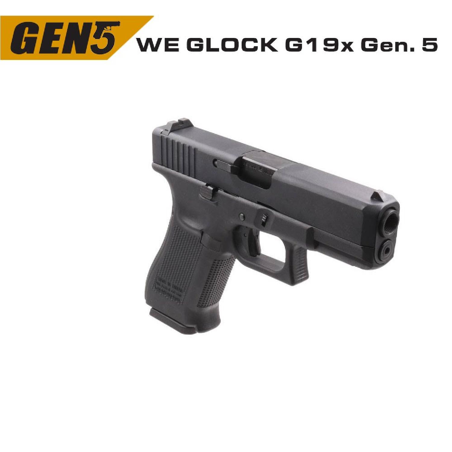 WE Glock G19x Gen5 Siyah GBB Airsoft Tabanca - Görsel 2