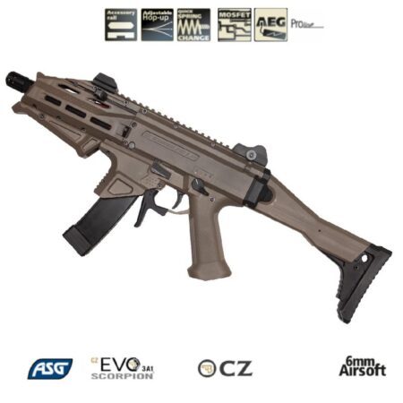 ASG CZ Scorpion EVO 3 ATEK Tan Dual Tone AEG Airsoft Tüfek