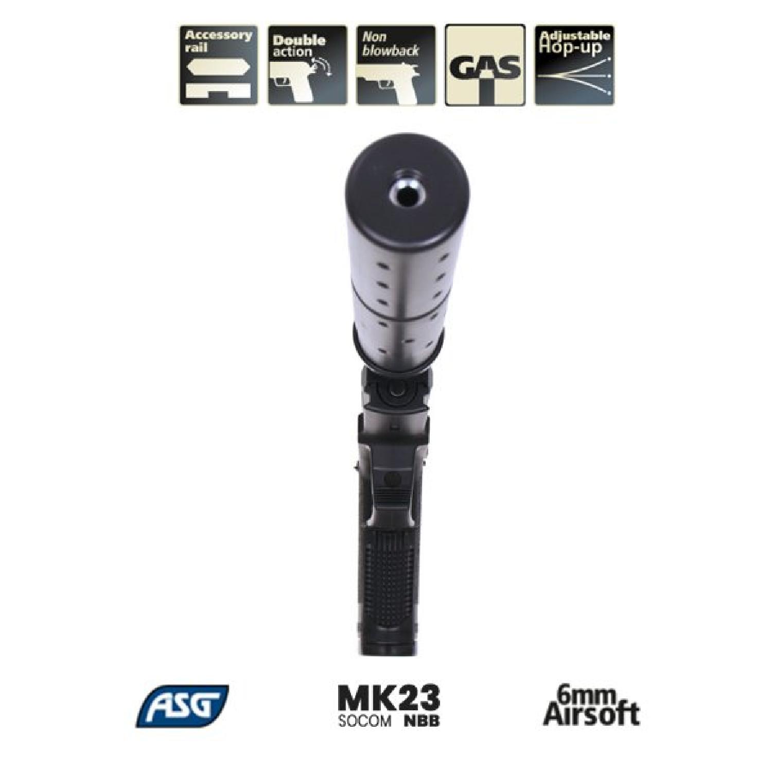 ASG MK23 Silent Susturuculu NBB Airsoft Tabanca - Görsel 2