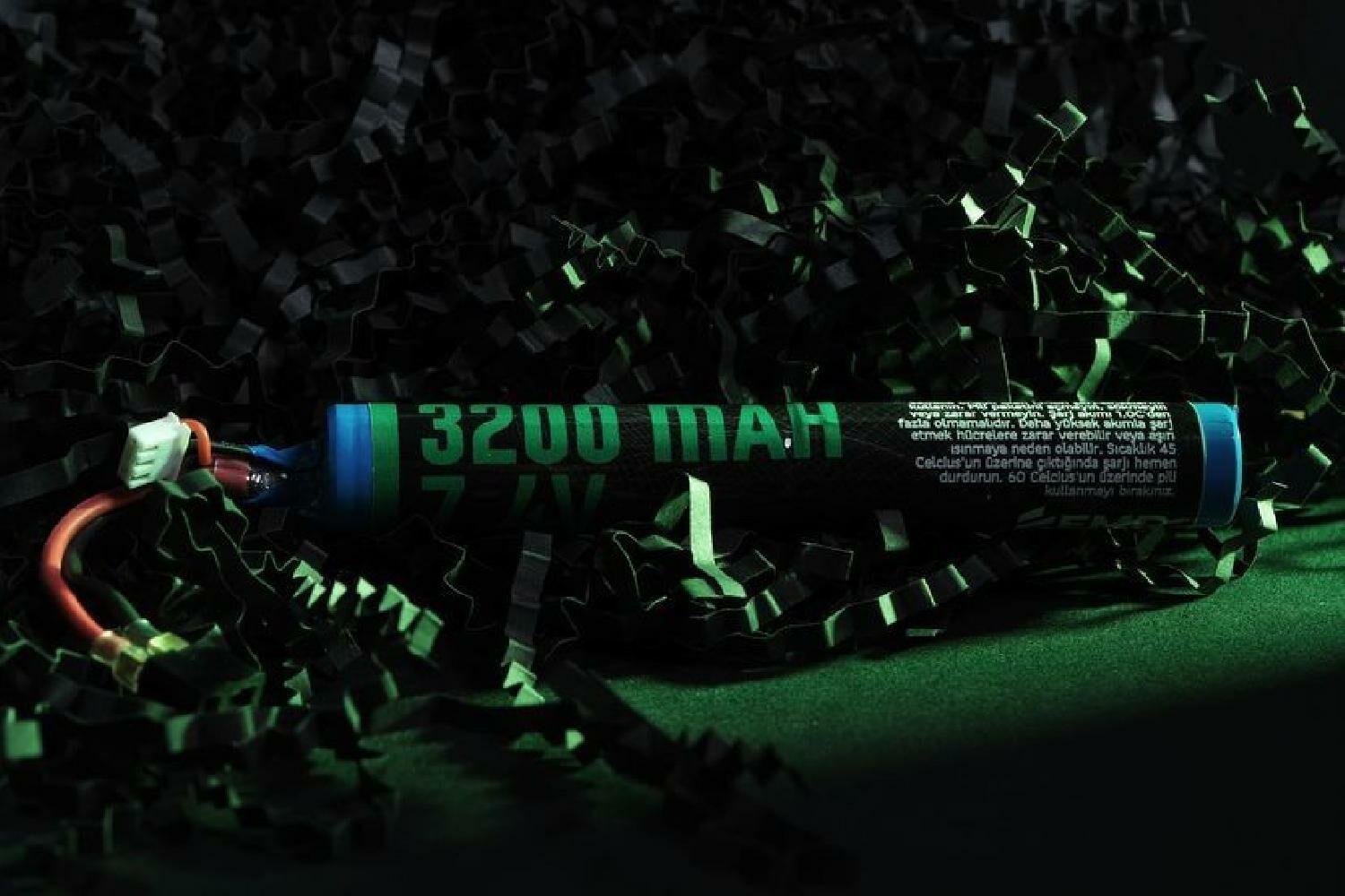 EMR Airsoft Lityum Iyon Pil 7.4v 3500mAh Çubuk T-Plug - Görsel 3