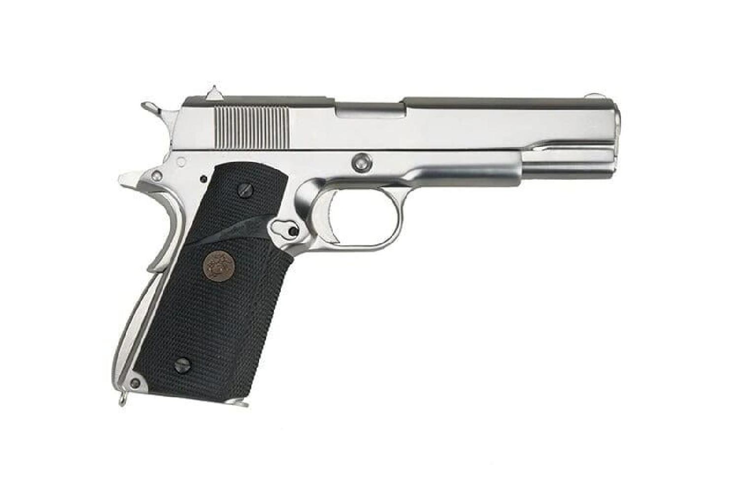 WE COLT 1911 A1 Silver Pro Grips GBB Airsoft Tabanca