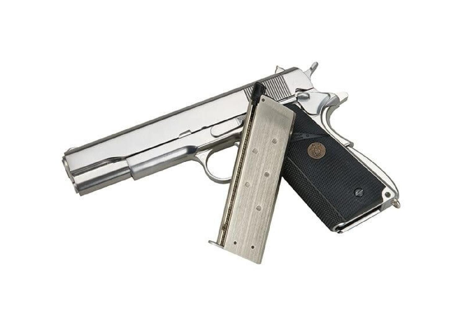 WE COLT 1911 A1 Silver Pro Grips GBB Airsoft Tabanca - Görsel 2