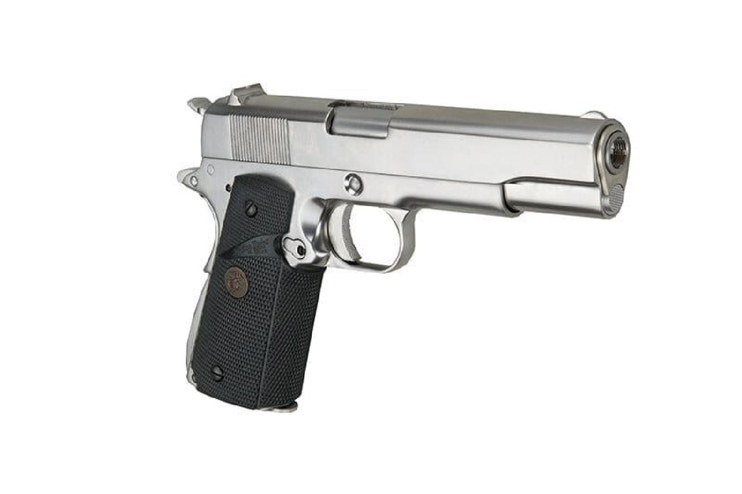 WE COLT 1911 A1 Silver Pro Grips GBB Airsoft Tabanca - Görsel 3