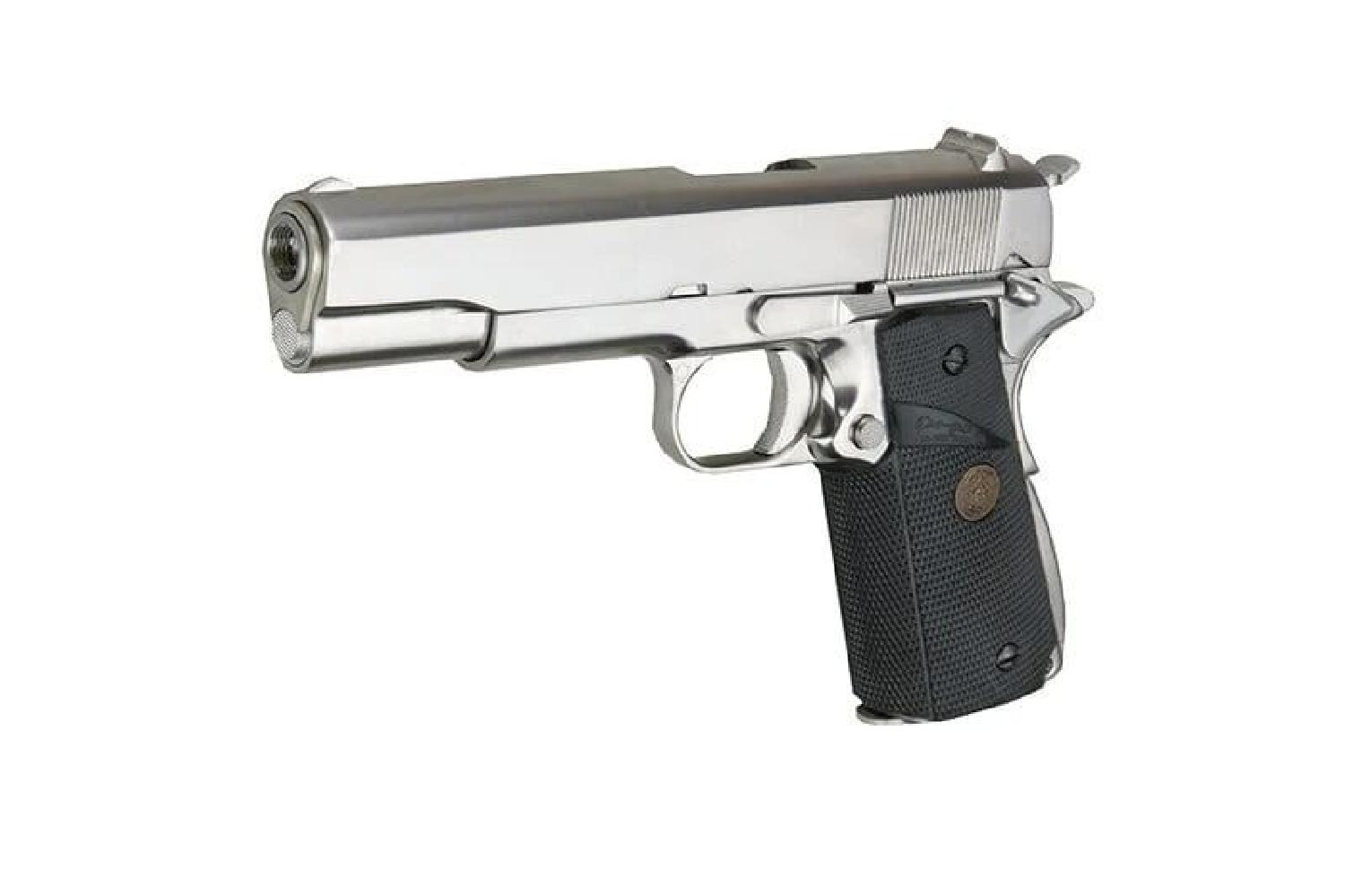 WE COLT 1911 A1 Silver Pro Grips GBB Airsoft Tabanca - Görsel 5