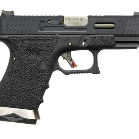 WE Glock G19 T5 Siyah Kızak & Gövde Gümüş Namlu GBB Airsoft Tabanca