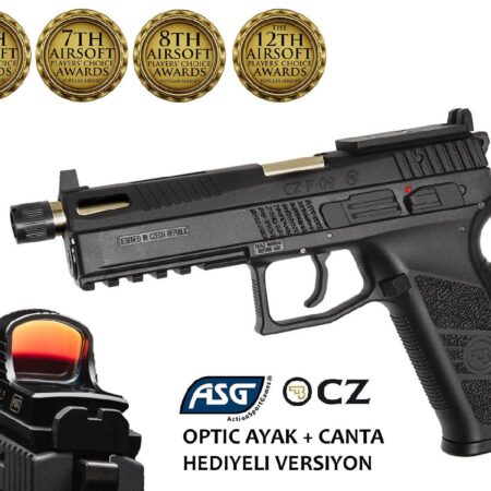 ASG CZ P09 Optik Ayak ve Çantalı Siyah CO2 Blowback Airsoft Tabanca