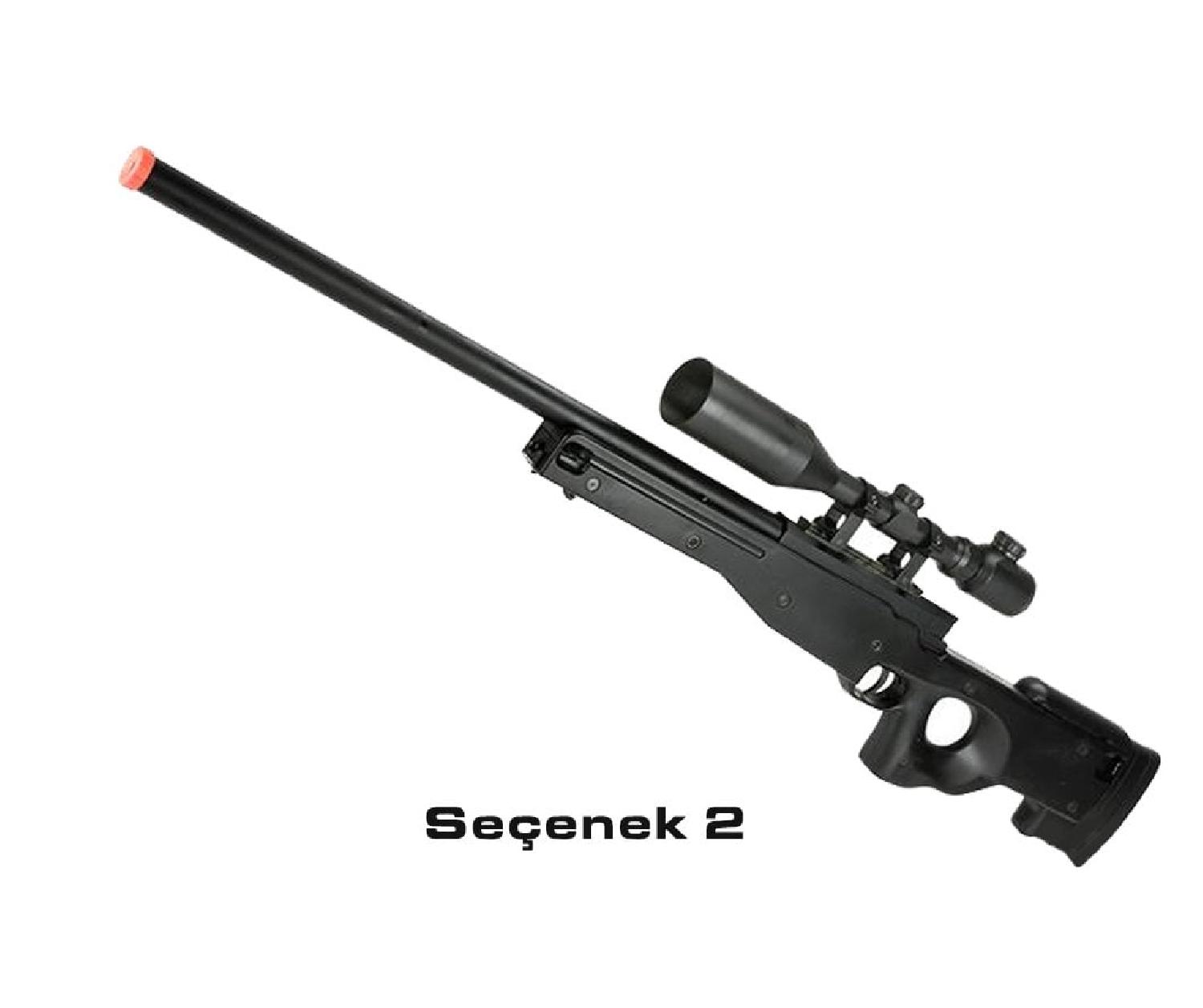 JG / Angel Custom L96 APS-2 Fabrikadan Upgradeli Bolt Action Sniper Siyah Spring Airsoft Tüfek - Görsel 5