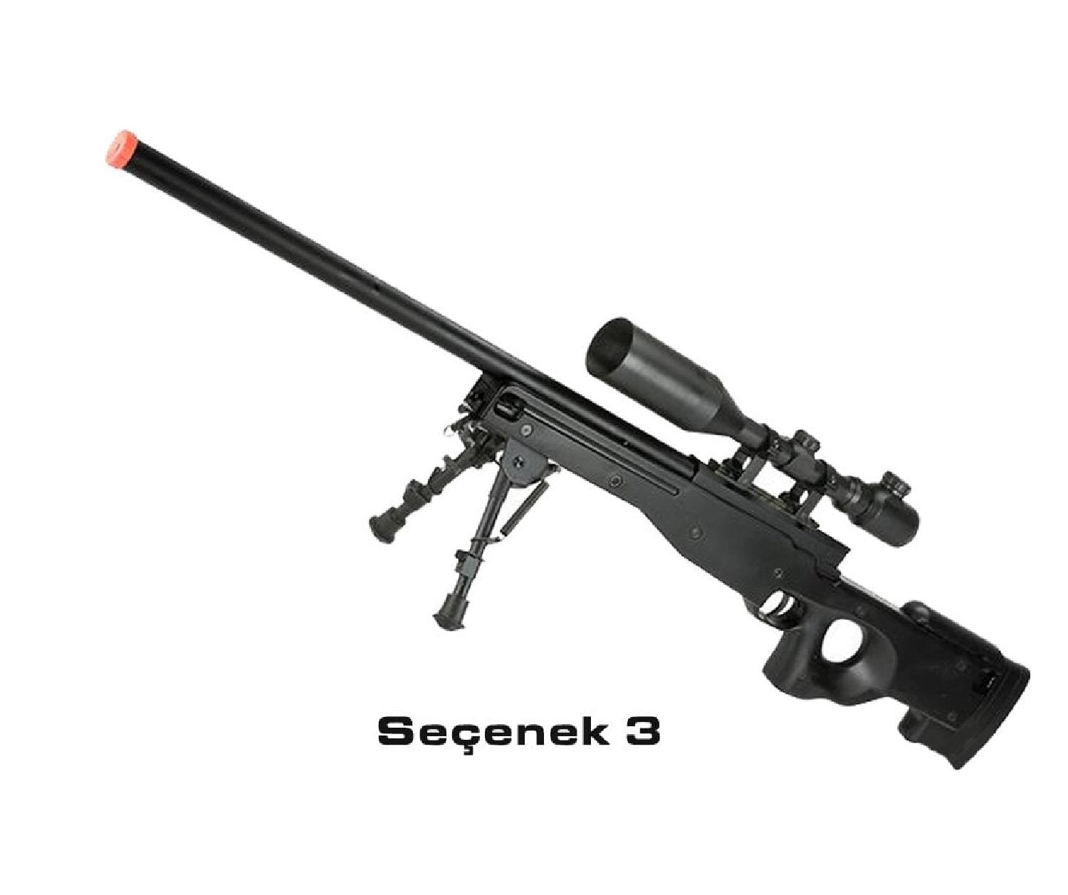 JG / Angel Custom L96 APS-2 Fabrikadan Upgradeli Bolt Action Sniper Siyah Spring Airsoft Tüfek - Görsel 6
