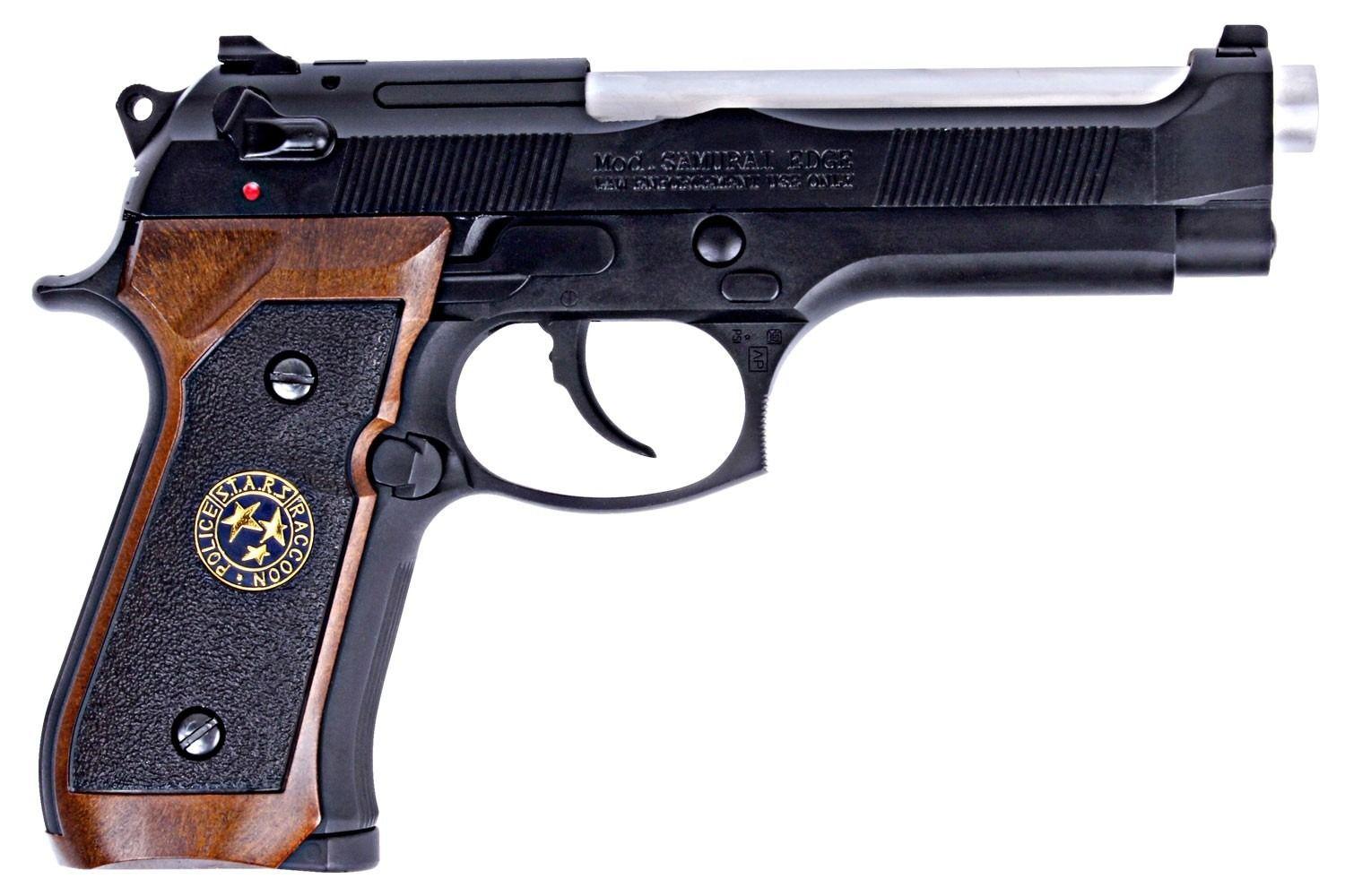 WE Samurai Edge M9 Siyah Ağaç Kabzalı GBB Airsoft Tabanca