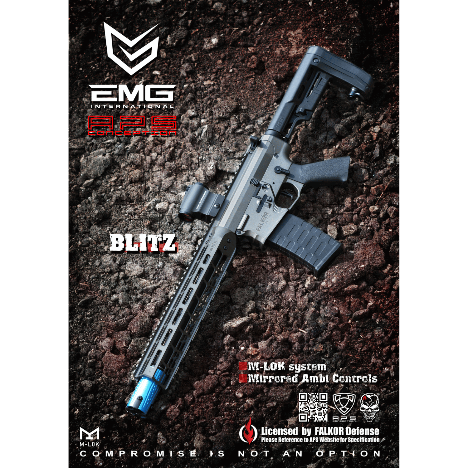EMG Falkor Blitz SBR GREY AR15 Airsoft AEG Tüfek SilverEdge2.0 - Görsel 3