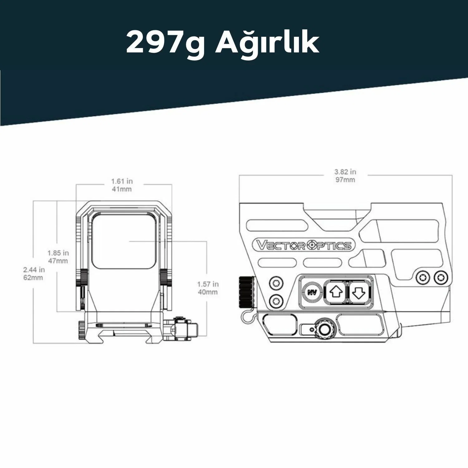 Vector Optics Frenzy Plus 1x31x26, XL Ekran, Auto ON/OFF, Çoklu Nişangah, REDDOT (Pilli Versiyon) SCRD-M67 - Görsel 5